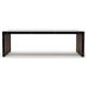 Pinstripe Dark Chocolate and Rich Walnut Rectangular Glass Top Cocktail Table