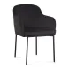 Sydney Black Performance Fabric Upholstered Arm Chair Set of 2