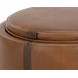Borelli Tobacco Tan and Autumn Chestnut Upholstered Round Storage Ottoman with Casters
