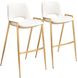 Desi White and Gold Bar Stool Set of 2