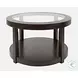 Urban Icon Merlot Round Glass Inlay Cocktail Table