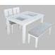Urban Icon White and Gray Upholstered 4 Piece Dining Set with Bench