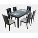 Urban Icon Black and Gray Upholstered 7 Piece Dining Set