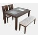 Urban Icon Merlot and Gray Upholstered 4 Piece Dining Set with Bench