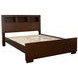 Jessica Cappuccino California King Storage Panel Bed with Bookcase and LED Light