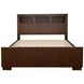 Jessica Cappuccino California King Storage Panel Bed with Bookcase and LED Light
