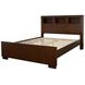 Jessica Cappuccino California King Storage Panel Bed with Bookcase and LED Light