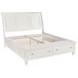 Sandy White King Storage Sleigh Bed