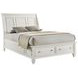 Sandy White Queen Storage Sleigh Bed