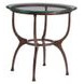 Metal Designs Antique Copper Round Glass Top Patois End Table