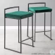 Fuji Black and Green Counter Stool Set of 2
