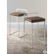 Fuji White and Brown Cowboy Counter Stool Set of 2