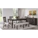 Willow Dark Brown and Beige Upholstered 6 Piece Dining Set with Nailhead Trim and Bench