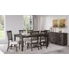 Willow Dark Brown and Beige Upholstered 7 Piece Dining Set with Nailhead Trim