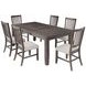 Willow Dark Brown and Beige Upholstered 7 Piece Dining Set with Nailhead Trim