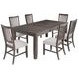 Willow Dark Brown and Beige Upholstered 7 Piece Dining Set with Nailhead Trim