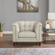 Elric Vanilla Leather Upholstered Accent Chair