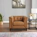 Elric Cognac Leather Upholstered Accent Chair