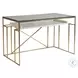 Signature Designs Gold Foil And White Cumulus Writing Table