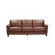 Sherwyn Pecan Leather 89" Sofa with Nailhead Trim