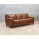 Sherwyn Nutmeg Leather 89" Sofa with Nailhead Trim