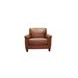 Sherwyn Nutmeg Leather Upholstered Accent Chair with Nailhead Trim