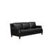 Camden Black Leather 87" Sofa with Nailhead Trim