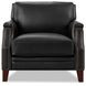 Camden Black Leather Upholstered Accent Chair with Nailhead Trim