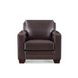 Aldercrest Brown Leather Upholstered Accent Chair with Nailhead Trim