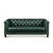 Picavel Green Leather 84" Sofa with Nailhead Trim