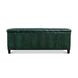 Picavel Green Leather 84" Sofa with Nailhead Trim