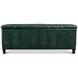 Picavel Green Leather 84" Sofa with Nailhead Trim