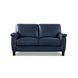 Sherwyn Navy Leather Living Room Set