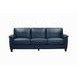 Sherwyn Navy Leather Living Room Set
