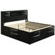 Briana Black California King Storage Platform Bed with Bookcase