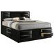 Briana Black California King Storage Platform Bed with Bookcase