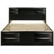 Briana Black California King Storage Platform Bed with Bookcase
