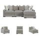 Aslan Court Pebble 3 Piece Sectional with RAF Chaise