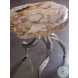Signature Designs Petrified Wood And Silver Leaf Valance Spot Table