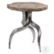 Signature Designs Petrified Wood And Silver Leaf Valance Spot Table