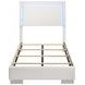 Felicity Gloss White Twin Panel Bed With LED Lighting