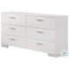 Felicity White Upholstered Low Profile Platform Bedroom Set