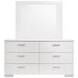 Felicity White High Gloss 6 Drawer Dresser with Mirror