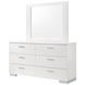 Felicity White High Gloss 6 Drawer Dresser with Mirror