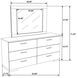 Felicity White High Gloss 6 Drawer Dresser with Mirror