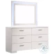 Felicity White Upholstered Low Profile Platform Bedroom Set