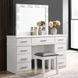 Felicity Metallic and Gloss White Vanity Stool
