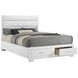 Felicity White California King Upholstered Platform Bed with Storage