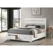 Felicity White High Gloss Queen Upholstered Platform Storage Bed
