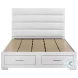 Felicity White High Gloss Queen Upholstered Platform Storage Bed